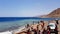 Egypt, Dahab - October 17, 2019: The Blue Hole is a popular diving spot in East Sinai. Sunny beach resort on the Red Sea in Dahab