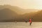 Egypt. Dahab. Windsurfing at sunset