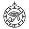 Egypt eye amulet icon outline vector. Magic hand