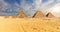 Egypt, famous Pyramids of Giza, desert view