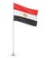 Egypt flag on a flagpole white background 3D illustration