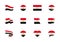 Egypt flag - flat collection. Flags of different shaped twelve flat icons