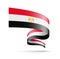 Egypt flag in the form of wave ribbon