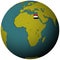 egypt flag on globe map