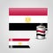 Egypt Flag printed on coffee cup and small flag