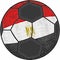 Egypt flag with soccer ball background