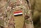 Egypt flag on soldiers arm collage
