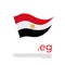 Egypt flag. Stripes colors of the egyptian flag on a white background. Vector design national poster with eg domain, place