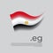 Egypt flag. Stripes colors of the egyptian flag on a white background. Vector stylized design national poster with eg domain,