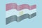 Egypt flag vector on blue background. Wave stripes flag, line il