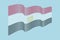 Egypt flag vector on blue background. Wave stripes flag, line illustration.