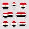 Egypt flag vector set. Egyptian stickers collection. Isolated geometric icons. Country national symbols badges. Web