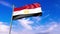 Egypt flag waving against blue sky, perfect for news, digital composition