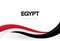 Egypt flag, wavy ribbon with colors of Egyptian national flag on white background for Independence Day or national