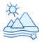 Egypt flat icon. Pyramids blue icons in trendy flat style. Desert gradient style design, designed for web and app. Eps