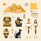 Egypt Flat Icons Design Travel Concept. Vector