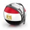 Egypt football nation - football in the unzipped bag with Egyptian flag print