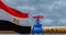 Egypt gas, valve on the main gas pipeline Egypt, Pipeline with flag Egypt, Pipes of gas from Egypt, 3D work and 3D image