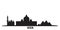 Egypt, Giza city skyline isolated vector illustration. Egypt, Giza travel black cityscape