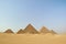 The egypt great pyramids in the desert