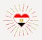 Egypt heart with flag of the country.