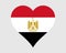 Egypt Heart Flag. Egyptian Love Shape Country Nation National Flag. Arab Republic of Egypt Banner Icon Sign Symbol. EPS Vector