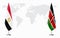 Egypt and Kenya flags for official meeting