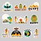 Egypt labels. Pyramid sphinx ancient travel symbols statue in desert recent vector graphic illustration badges templates