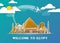 Egypt Landmark Global Travel And Journey paper background. Vector Design Template.used for your advertisement, book, banner, temp