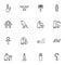 Egypt line icons set