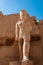 EGYPT, LUXOR - MARCH 01, 2019: ancient sandstone statues, Karnak Temple, Hall of caryatids. Luxor, Egypt