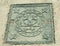 EGYPT, MARSA ALAM- FEBRUARY 24, 2019: cast metal manhole cover with Egyptian inscriptions, Egypt