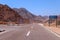 Egypt. Mountain road in the Sinai desert