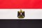 Egypt national fabric flag, textile background. Symbol of international african world country