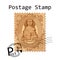 Egypt Postage Stamp on white background. egyptian sphinx stamp. Monument in egypt.