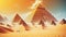 Egypt pyramids in desert. AI generated video