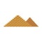 Egypt pyramids the famous tourists landmark flat vector illustration isolated.