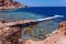 Egypt resort swimming pier pontoon rocks red sea beach landscape