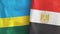 Egypt and Rwanda two flags textile cloth 3D rendering