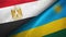 Egypt and Rwanda two flags textile cloth, fabric texture