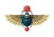 Egypt scarab with gold wings