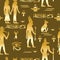 Egypt seamless pattern, vector ancient Egyptian background, religion mythology symbol repeat texture.