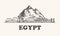 Egypt skyline, vintage vector illustration, hand drawn.