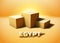 Egypt symbolic pyramid ruins represented with 3D cube pedestal