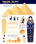 Egypt travel. Ancient history elements, egyptian symbols infographics. Travelling site concept, pyramid landmarks utter