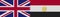 Egypt and United Kingdom British Britain Fabric Texture Flag â€“ 3D Illustrations