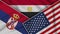 Egypt United States of America Serbia Flags Together Fabric Texture Illustration