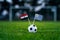 Egypt - Uruguay, Group A, Friday, 15. June, Football, World Cup, Russia 2018, National Flags on green grass, white football ball o