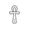 Egyptian ankh, religious symbol line icon.