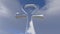 Egyptian ankh rotating in the sky